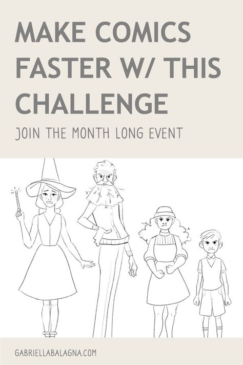 30 Day Comic Drawing Challenge to Improve Your Art & Speed | Join the month long drawing challenge to help you learn how to make comics faster. The best Webtoon advice and Webtoon tips come from actually spending lots of time making a Webtoon. By devoting a month to working on your webcomic daily, you can improve your Webtoon making process and finish the comic faster. So become a better Webtoon creator by taking this 30 day drawing challenge, starting today! Drawing Challenge To Improve, How To Draw Graphic Novel, Manga Making Process, Comic Script Template, Art Improvement Challenge, How To Stylize Characters, How To Start A Webtoon, How To Draw Faster, How To Start A Comic