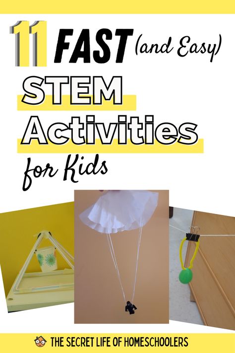 Need an easy STEM activity for your kids? Check out these 11 fun activities for kids. Grab some items around the house and let the kids imagination go. Perfect boredom busters! Easy Stem Projects, Easy Stem Activities, Summer Stem Activities, Stem Preschool, Simple Stem Activities, Stem Activities For Kids, Stem Activities Preschool, Elementary Stem Activities, Fun Stem Activities