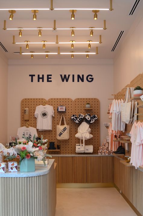 Lady Shop, Ladies Shop Interior Design, Clothing Shop Decor, The Wing Coworking, The Wing, Merchandise Store Design, Store Ideas Design, Interior Shop, Small Tailoring Shop Interior Design