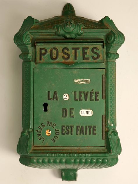 Old Mailbox, Vintage Mailbox, Antique Bookcase, Bookcases For Sale, Vintage Bookcase, Antique Furniture For Sale, Antique French Furniture, Post Box, Green Aesthetic