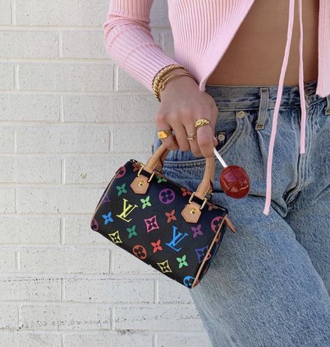 Louis Vuitton Handbags Aesthetic, Louis Vuitton Murakami Bags, Lv Takashi Murakami, Lv Multicolor, Louis Vuitton Mini Bag, Vintage Lv Bag, Louis Vuitton Nano Speedy, Louis Vuitton Takashi Murakami, Louis Vuitton Mini Speedy