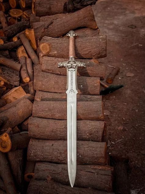 The Conan Destroyer Father's Sword, Atlantean Sword, Conan The Barbarian Replica | eBay Wedding Swords, Conan Barbarian, Barbarian Movie, Vorpal Blade, Knife Template, Movie Replica, Survival Skills Life Hacks, Targaryen Art, Fantasy Props