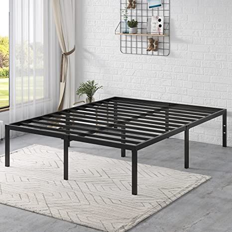 Ikalido Queen Size Metal Platform Bed Frame, Heavy Duty Steel Slats Support with Large Storage Space and Reserved Holes for DIY Headboard, No Box Spring Needed/ Easy Assembly/ Noise-Free/ Non-Slip Full Size Metal Bed Frame, Metal Platform Bed Frame, Iron Bed Frame, Queen Size Platform Bed, Diy Bed Frame, Diy Headboard, Beds And Headboards, Iron Bed, Metal Platform Bed