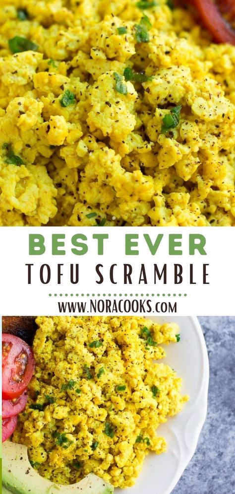 Best Tofu Scramble, Best Tofu, Nora Cooks, Tofu Breakfast, Tofu Recipes Vegan, Scooby Snacks, Vegan Tofu, Tofu Scramble, Organic Forms