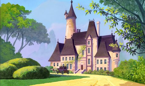 Tremaine house Cinderella Background Landscape, Cinderella Chateau, Cinderellas House, Cinderella House, Cinderella Background, Lady Tremaine, Mickey Mouse Wallpaper Iphone, Princess Adventure, House Cartoon