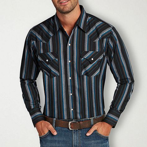 Striped Short Sleeve Shirt, Stripe Shirt, Western Shirt, Ely, Western Shirts, Big And Tall, Favorite Jeans, Striped Shirt, Men Short Sleeve