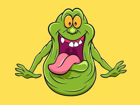 Slimer! by Anthony Mungioli Slimer Cartoon, Slimer Ghostbusters, Ghostbusters Party, School Murals, The Real Ghostbusters, Ghost Busters, Cartoon Tattoos, 80s Cartoons, Japanese Tattoo Art