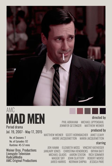 Mad Men Tv Show, Mad Men Poster, John Slattery, Fever Ray, Jared Harris, Jessica Pare, Series Posters, Tv Poster, Elizabeth Moss