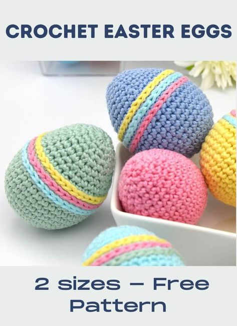 Crochet Easter eggs free pattern – 2 sizes Crochet Easter Eggs, Easter Crochet Patterns Free, Crochet Easter Basket, Easter Egg Pattern, Crochet Easter, Crochet Bunny Pattern, Modern Crochet Patterns, Easter Crochet Patterns, Crochet Amigurumi Free Patterns