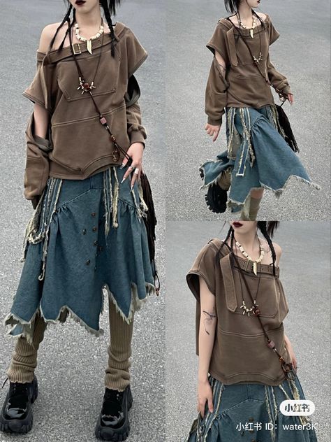 Outfits With Harness, Experiment Outfit, Genderless Outfit, Dystopian Fashion, 2000s Japanese Fashion, Concept Clothing, Utility Style, Japanese Street Fashion, World Star