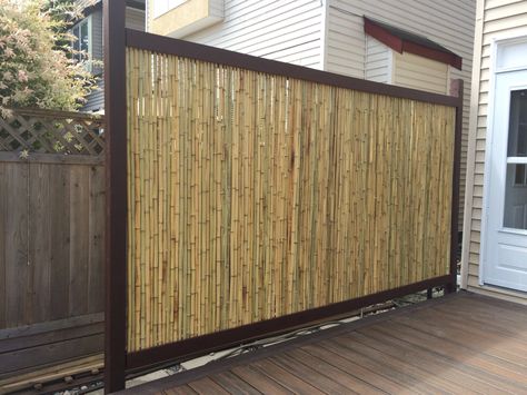 Backyard Bamboo, Bamboo Privacy Fence, Pagar Modern, Cedar Fence Posts, Bamboo Garden Fences, Bamboo Diy, Bamboo Privacy, Wood Fence Design, Small Yards