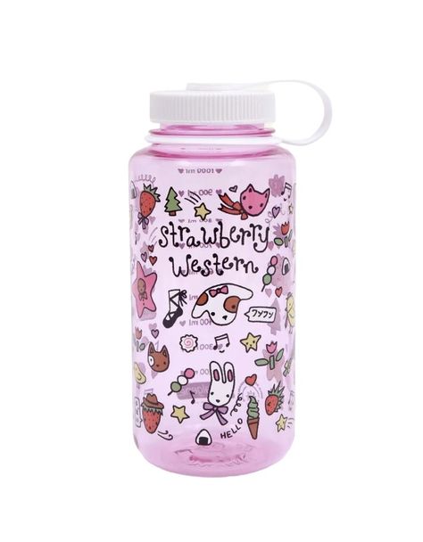 Strawberry Western, Nalgene Bottle, Cute Water Bottles, Pink Bottle, Illustration Quotes, Heart Shape Box, Forest Friends, Birthday Wishlist, Cute Little Things