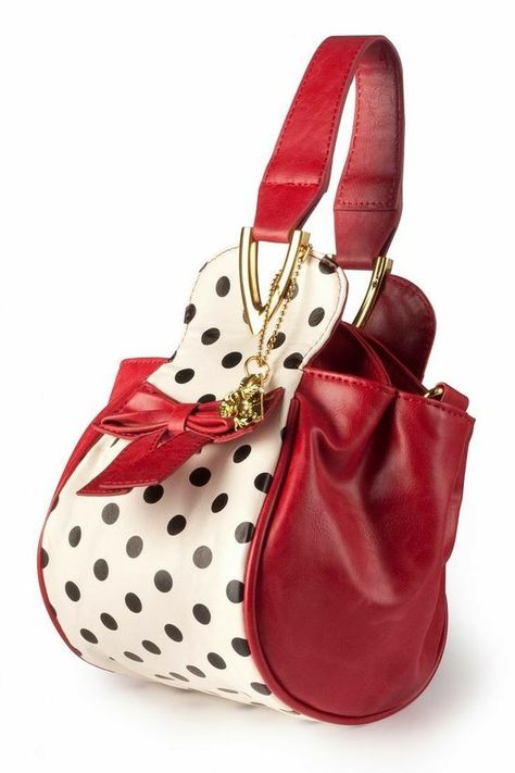 Dots Fashion, Kelly Bag, Handbag Heaven, Beautiful Handbags, Cute Purses, Shoulder Handbag, Cute Bags, Black Polka Dot, Beautiful Bags