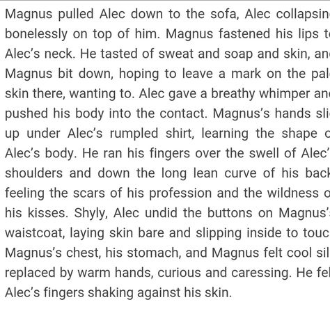 Malec, Magnus Bane, Alexander 'Alec' Lightwood's kiss after their first date. Part 3. Magnus And Alec Kiss, Malec Quotes, Malec Kiss, Shadowhunters Series, Magnus And Alec, Clockwork Princess, Magnus Bane, Cassandra Clare Books, Clockwork Angel