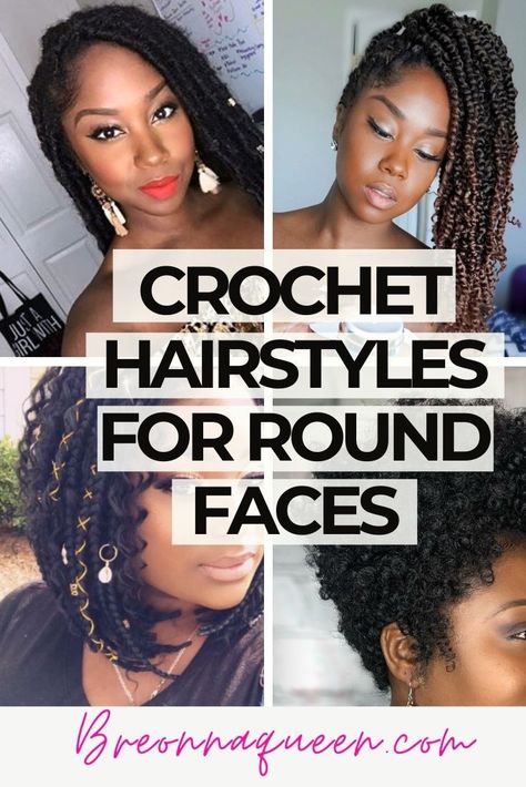 Black Hairstyles For Round Faces, Best Crochet Hair, Short Crochet Braids, Hair Styles For Round Faces, Crochet Hairstyles, Curly Crochet Hair Styles, Vacation Hairstyles, Crochet Braid Styles, Crochet Braids Hairstyles