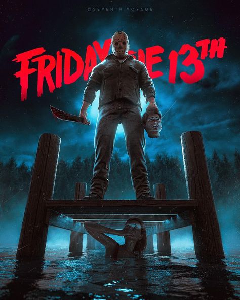 Jason Voorhees Wallpaper, Friday The 13th Poster, Jason Voorhees Art, Horror Villians, Jason Horror, Classic Horror Movies Posters, Horror Movie Icons, Horror Artwork, Funny Horror