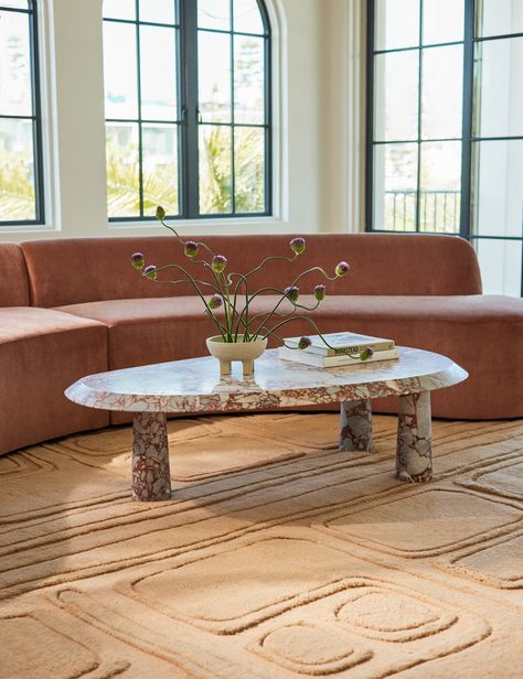 Your coffee table is where conversation happens; make a statement in marble. Whether anchoring a modern curation or adding polish to an organic lounge, this marble coffee table is a timeless centerpiece to gather around. The beveled top and subtle taper of the legs bring a modern edge to the timeless material. Low Marble Coffee Table, Round Burlwood Coffee Table, Nesting Marble Coffee Table, Striped Coffee Table, Red Marble Coffee Table, Chunky Coffee Table, Marble Coffee Table Living Room, Round Marble Coffee Table, Italian Coffee Table