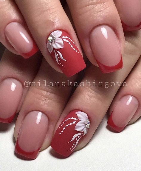 Unghie Nail Art, Finger Nail Art, Floral Nails, Cute Nail Designs, Fancy Nails, Purple Nails, Flower Nails, French Nails, Manicure And Pedicure