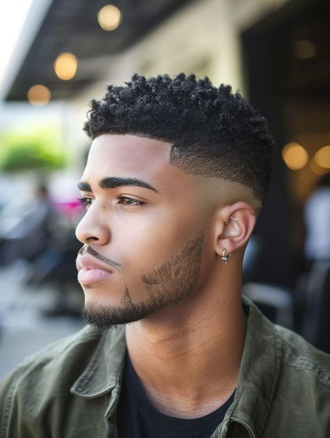 Exploring 40 Trendsetting Black Men's Hairstyle Ideas: Fades Twists and Natural Looks Male Face Shapes, Black Man Haircut Fade, Laz Alonso, Taper Fade Short Hair, Fade Haircut Curly Hair, Afro Fade, Round Face Men, Short Dreads, Black Hair Cuts