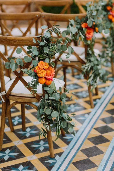 Open Bar Wedding, Orange Wedding Themes, Winter Wedding Color Palette, Wedding Isles, Orange Wedding Flowers, Burnt Orange Weddings, Aisle Flowers, Unplugged Wedding, Winter Wedding Colors