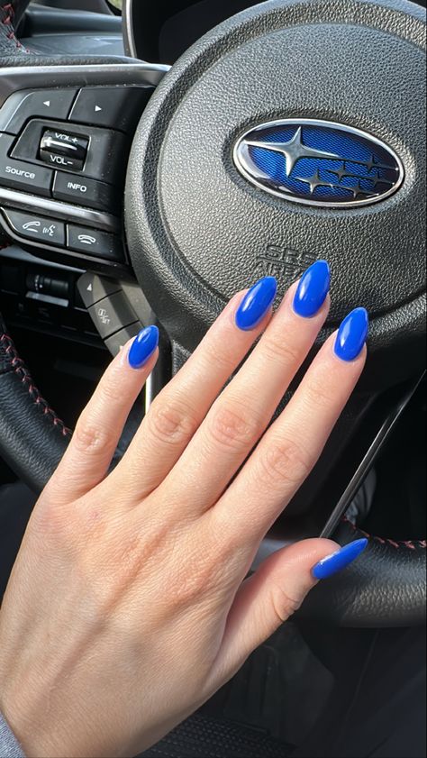 Cobalt Blue Nails, Oval Nails, Fresh Start, Blue Nails, Almond Nails, Pretty Nails, Nail Ideas, Nail Inspo, Cobalt