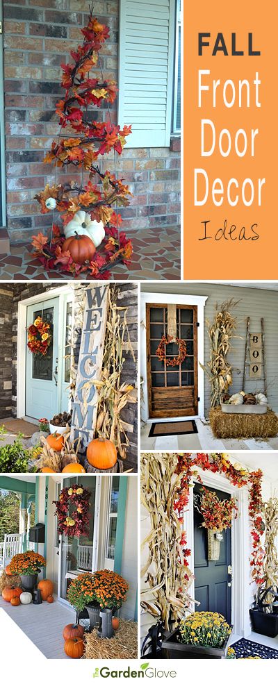 Fall Front Door Decor Ideas • Tips, Ideas and Tutorials! Fall Front Door Decor Ideas, Front Door Decor Ideas, Fall Front Door Decor, Fall Front Door, Door Decor Ideas, Fall Deco, Autumn Decorating, Ideas Hogar, Fall Decorating Ideas