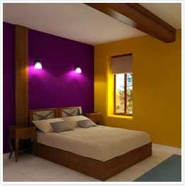 Purple And Yellow Walls, Purple And Yellow Accent Wall, Purple And Yellow Room Bedrooms, Purple And Yellow Room Ideas, Purple And Yellow Bedroom, Living Room Paint Design, Paint Exterior House, Wall Paint Colour Combination, Room Paint Designs