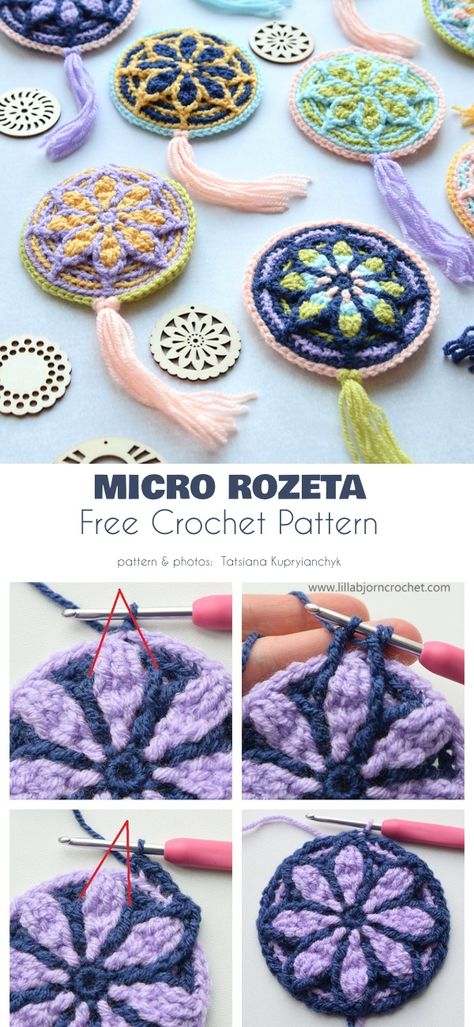 Hanging Decor Ornament Free Crochet Patterns | Your Crochet Knit Gifts, Crocheted Jewelry, Crochet Ornament Patterns, Crochet Earrings Pattern, Crochet Ornaments, Crochet Things, Crochet Goodies, Crochet Decoration, Your Crochet