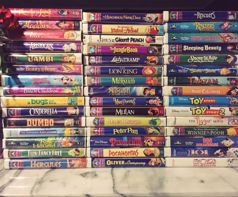 Disney Dvd Collection, 2000s Stuff, James And Giant Peach, Disney Movie Collection, Vhs Collection, Disney Vhs Tapes, 1990s Nostalgia, Pete Dragon, Vcr Tapes