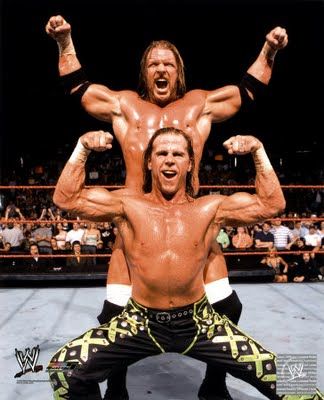 Shawn Michaels and Triple H.....D X Shawn Michaels And Triple H, Dx Wwe, Degeneration X, Wwe Shawn Michaels, The Heartbreak Kid, Wwe Tag Teams, Watch Wrestling, Tna Impact, Wwe Wallpapers