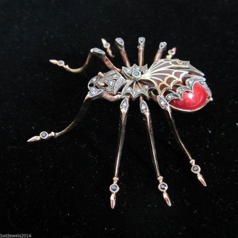 Faberge diamond and sapphire brooch Art Nouveau Spider, Spider Brooch, Faberge Jewelry, Spider Jewelry, Insect Jewelry, Egyptian Revival, Art Nouveau Jewelry, Antique Necklace, Crown Jewels