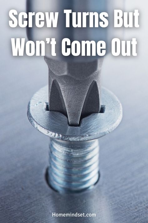 If you are working on a project, you may wonder why a screw turns but won't come out. How give you a guide on how to remove it. How To Get A Stripped Screw Out, Stripped Screw Hacks, How To Fix A Stripped Screw Hole, Removing A Stripped Screw, Screw Types, Screw It, Screw, Coming Out, Turn Ons