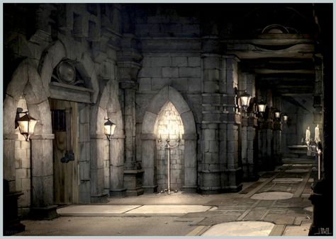 Final Fantasy IX – (Castle-Inside) Art: | Jake L Rowell - Artist Medieval Hallway, Castle Hallway, Eyes Snap, Ancient Alexandria, Dark Hallway, Stone Floors, Medieval Aesthetic, Dark Castle, Final Fantasy Ix