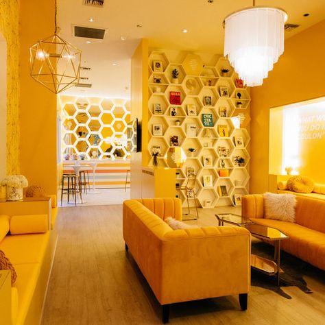 The Bumble Hive Heads to LA for Three Months of Powerful Programming — The BeeHive Bumble Bff, Honey Store, Themed Cafes, Bee Inspired, Bee Theme, Tasting Room, Wine Bar, Room Themes, Bee Hive