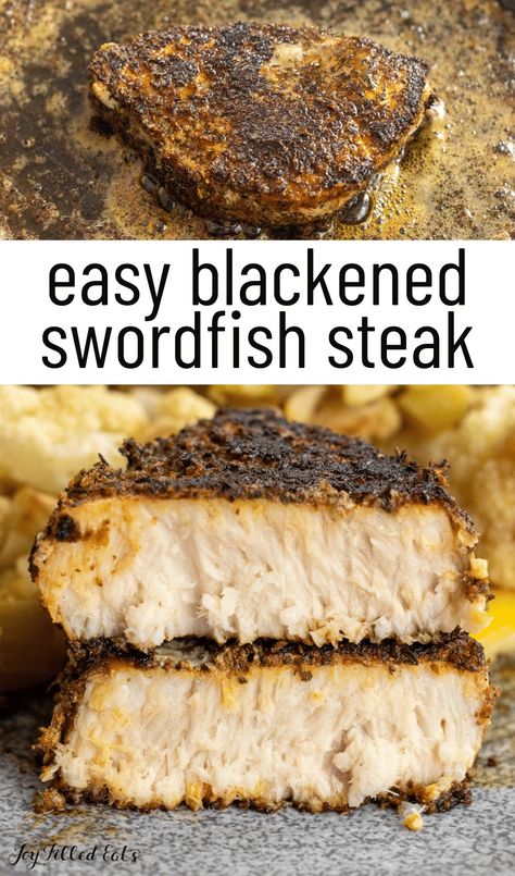 With a cooking time of just 15 minutes, this Blackened Swordfish recipe makes the perfect light dinner. This recipe is a great option for cooking fish in a way that the entire family will enjoy. It's the perfect fish dinner. Blackened Swordfish Recipes Grilled, Baked Swordfish Recipes Ovens, Broiled Swordfish Recipes, Swordfish Recipes Air Fryer, Swordfish Marinade Recipes, Swordfish Sauce, Air Fryer Swordfish Recipes, Blackened Swordfish Recipes, Swordfish Recipes Grilled