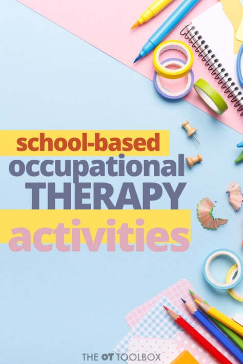 School Based Occupational Therapy Interventions, Pediatric Occupational Therapy Group Activities, Multi Step Activities Occupational Therapy, High School Occupational Therapy, Group Occupational Therapy Activities, Occupational Therapy School Based Ideas, Middle School Occupational Therapy Ideas, School Based Occupational Therapy Activities, Diy Occupational Therapy Activities