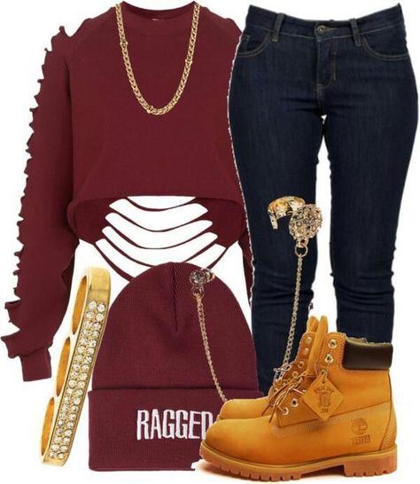 winter outfits with timberland for girls (22) Ragged Outfit, Outfits To Wear With Timberlands, Timberland Outfits, Teenage Outfits, Swag Outfits For Girls, Timberlands, Outfit Trends, Teenager Outfits, Cute Swag Outfits