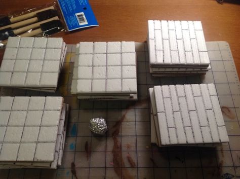 Dnd Tiles Diy, Dnd Crafts Diy, Dungeon Tiles Diy, Dnd Terrain Diy Cardboard, Homemade Dnd Terrain, Dnd Modular Terrain Diy, Dungeons And Dragons Diy, D&d Diy Terrain, Wooden Floor Tiles