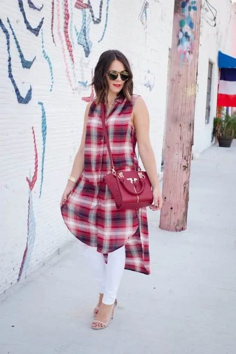 How To Style A Long Plaid Shirt For Fall Jeans Kurti Design, College Kurti, Long Kurti With Jeans, Long Shirts For Women, Jeans Kurti, Long Shirt Outfits, Kurti With Jeans, Revolution Lipstick, Shirt With Jeans