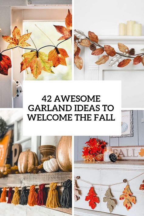 awesome garland ideas to welcome the fall Fall Garland Ideas Living Room, Autumn Garland Ideas, Fall Diy Garland Decor, Thanksgiving Garland Diy, Simple Fall Garland, Diy Thanksgiving Garland, Diy Fall Garland Ideas, Fall Garland Ideas, Fall Garland Diy