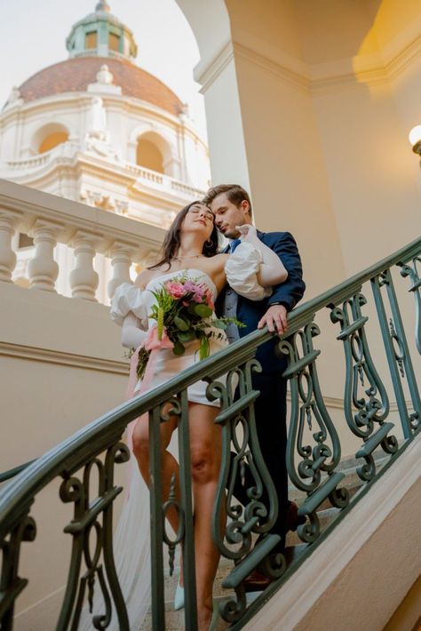 Pasadena City Hall Wedding, Pasadena City Hall Engagement Photos, Pasadena Courthouse, Pasadena City Hall Photoshoot, City Couples Photography, City Hall Wedding Dress, Pasadena Wedding, City Hall Wedding Photos, Pasadena City Hall