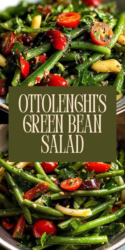 Ottolenghi’s Green Bean Salad is a fresh and vibrant dish filled with crisp green beans, bright herbs, and a tangy dressing! 🥗🌿 This salad is perfect for picnics, lunches, or as a healthy side dish. It’s a simple yet flavorful way to enjoy seasonal veggies in style.  📌 Save this pin to make a fresh and vibrant green bean salad inspired by Ottolenghi! #GreenBeanSalad #OttolenghiRecipes #HealthyEating #VegetableRecipes #FreshFlavors #EasySalads Simple Green Bean Salad, Green Beans Salad Recipes, Italian Green Bean Salad, Green Bean Salad Recipes Cold, Lebanese Salad Recipes, Cold Green Bean Salad, Bean Salad Recipes Healthy, Marinated Green Beans, Salad Recipes Healthy