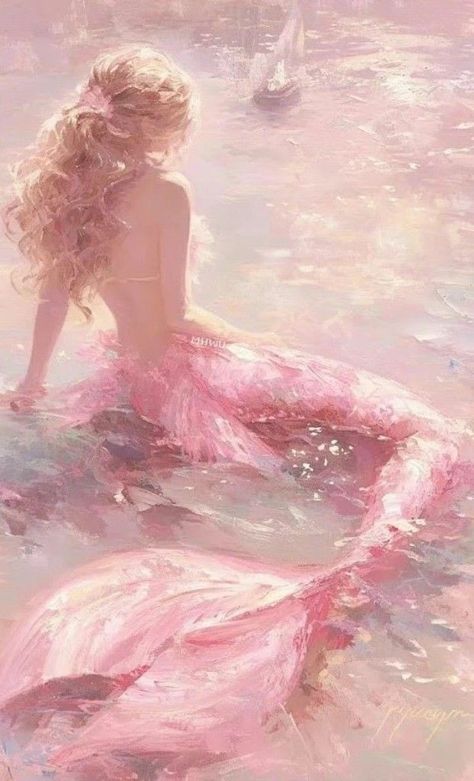 Girly Graphics, Mermaid Artwork, Mermaid Pink, Mermaid Pictures, Mermaid Aesthetic, Princess Core, Pink Mermaid, Happy Times, Mermaid Life