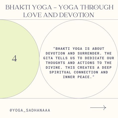 The Bhagavad Gita is more than just a spiritual scripture—it’s a timeless guide for living a life rooted in balance, awareness, and inner peace. In this carousel, we dive into the Gita’s profound connection with yoga, exploring its teachings on Karma, Bhakti, Jnana, and Dhyana Yoga. Whether you’re on or off the mat, these principles help cultivate mindfulness, self-realization, and a deeper sense of purpose. Swipe through to learn how you can integrate the Gita’s wisdom into your daily yoga ... The Bhagavad Gita, Yoga Inspiration Quotes, Bhakti Yoga, Sense Of Purpose, Types Of Yoga, Daily Yoga, Self Realization, Bhagavad Gita, Spiritual Connection