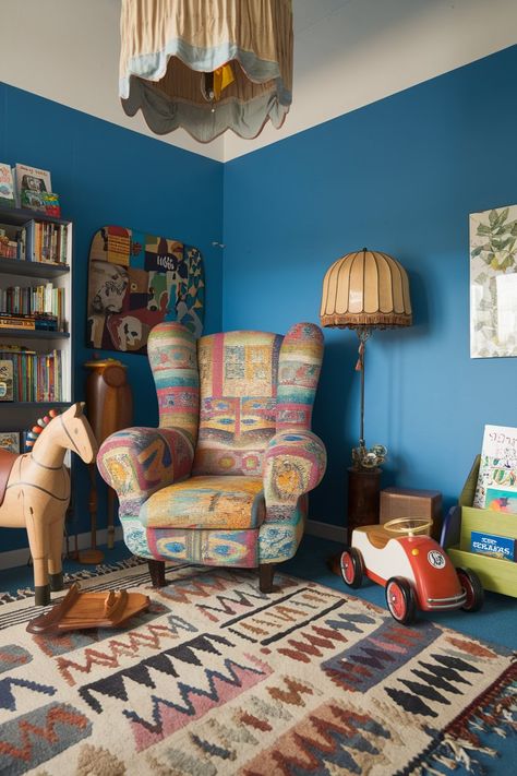 eclectic kids room Eclectic Kids Room, Modern Vintage, Decor Styles, Kids Room, Vibrant Colors, Quick Saves, Color, Child's Room