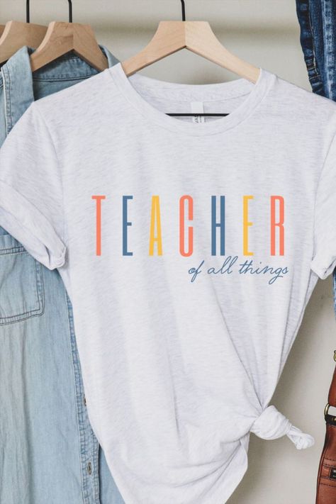 Teacher T Shirts Ideas Design, Shirts Ideas Design, T Shirts Ideas, Teacher T Shirts, Shirts Ideas, Kindergarten Teacher, Teacher Tees, Preschool Teacher, Teacher Outfits