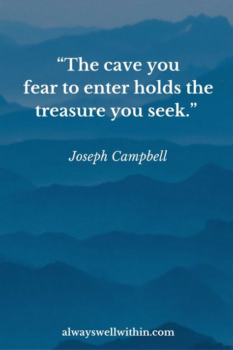 Quotes On Fear, Joseph Campbell Quotes, Eckart Tolle, Brave Quotes, Workout Eating, Fear Quotes, Joseph Campbell, A Course In Miracles, Quotes Of The Day