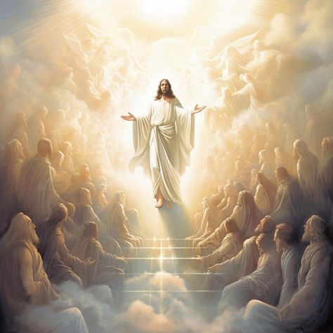 Ascension Of Jesus, Ascension Day, Jesus Is Risen, Jesus Christ Artwork, Crucifixion Of Jesus, Jesus Christ Art, Jesus Photo, Christian Artwork, Bible Pictures