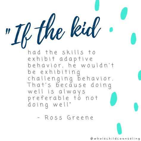 "If the kid had the skills to exhibit adaptive behavior, he wouldn't be exhibiting challenging behavior. That's because doing well is always preferable to not doing well." - Ross Greene Behavior Intervention Plan, Token Board, Behavior Analyst, Challenging Behaviors, Behavior Interventions, Sticker Chart, Parent Communication, Positive Behavior, Reward Chart