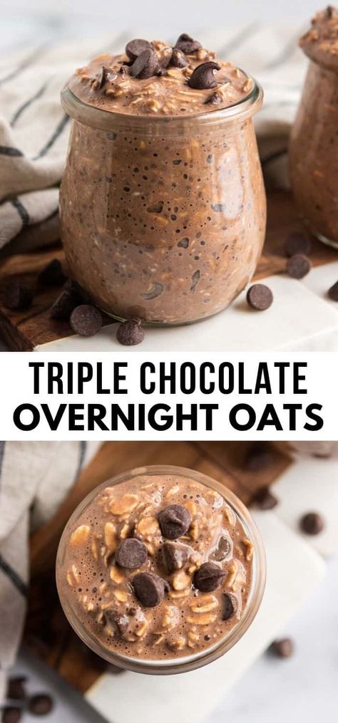 Breakfast Jars, Overnight Oats Recipe Easy, Night Oats, Overnight Oats With Yogurt, Oat Breakfast, Best Overnight Oats Recipe, Breakfast Quick, Chocolate Overnight Oats, Protein Overnight Oats